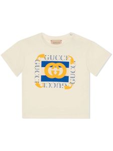 Gucci Kids t-shirt en coton à logo GG - Tons neutres