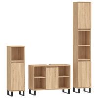 The Living Store Badkamermeubelset - Sonoma Eiken - 190 cm hoog - 100 cm laag - 80 x 33 x 60 cm - Duurzaam materiaal