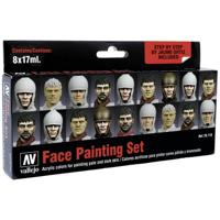 Vallejo 70119 Modelspoor mengkleur Huidkleuren, Lichtroze, Rood-grijs, Zwart/rood, Beige, Violet, Zand-geel (mat), Signaalzwart (zijdemat) 8 stuk(s)