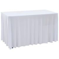 VidaXL 2 st tafelhoezen stretch met rok 120x60,5x74 cm wit