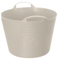 Flexibele kuip / emmer - beige - 15 liter - kunststof - 35 x 28 cm - met handvatten
