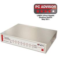 Lindy Network Switch - Gigabit, Desktop, 8 Port, 10/100/1000 Lindy Network Switch - Gigabit, Desktop, 8 Port, 10/100/1000