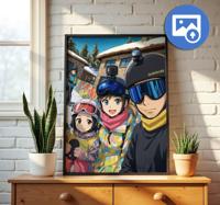 Upload je ghibli -stijlafbeelding aanpasbare poster