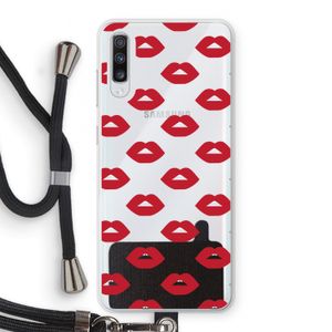 Lips: Samsung Galaxy A70 Transparant Hoesje met koord