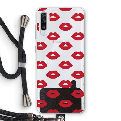 Lips: Samsung Galaxy A70 Transparant Hoesje met koord