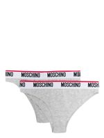 Moschino lot de deux slips à taille à logo - Gris