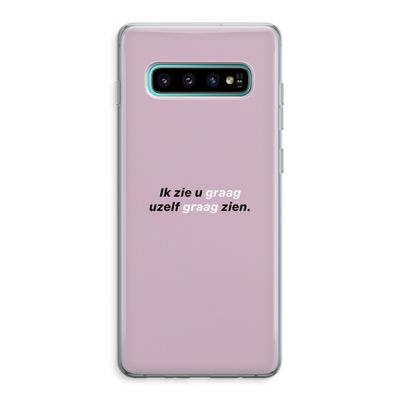 uzelf graag zien: Samsung Galaxy S10 Plus Transparant Hoesje