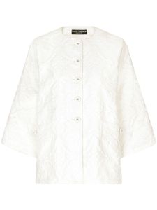 Dolce & Gabbana veste en brocart à manches amples - Blanc