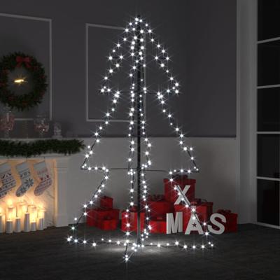 VidaXL Kegelkerstboom 200 led&apos;s binnen en buiten 98x150 cm