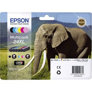 Epson Inktcartridge T2438, 24XL Origineel Combipack Zwart, Cyaan, Magenta, Geel, Lichtcyaan, Lichtmagenta C13T24384011