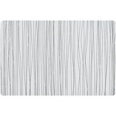 Zeller tafel placemats - gevlochten - metallic wit - rechthoekig - 30 x 45 cm
