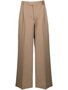 Gucci pressed-crease wide-leg trousers - Marron