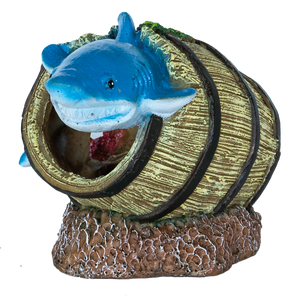 Superfish Deco Barrel Haai - Handgeschilderde Milieuvriendelijke Aquarium Decoratie