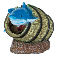 Superfish Deco Barrel Haai - Handgeschilderde Milieuvriendelijke Aquarium Decoratie