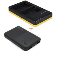 Powerpakket Deluxe: LP-E17 duo oplader + 5000mAh Powerbank voor 2 Canon accu's LP-E17
