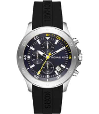 Horlogeband Michael Kors MK8567 Onderliggend Silicoon Zwart 22mm
