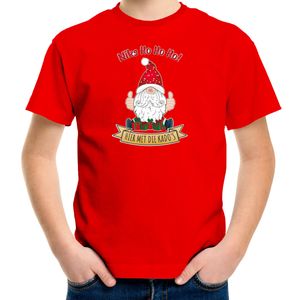 Kerst t-shirt voor kinderen - Kado Gnoom - rood - Kerst kabouter