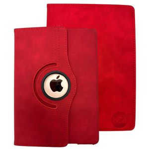 HEM Silky Red iPad hoes voor iPad 2017/2018 - iPad Air/Air 2 - 9.7 inch Draaibare Autowake Cover - Met Stylus Pen