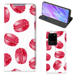 Samsung Galaxy S20 Ultra Flip Style Cover Pink Macarons