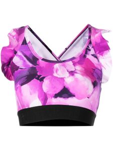 Marchesa brassière de sport à fleurs - Violet