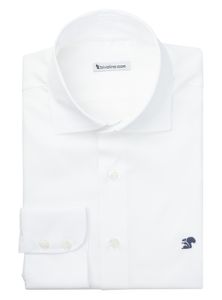 FABRO - DAVID and JOHN ANDERSON van ALBINI twill dubbel getwijnd wit heren overhemd - ZAMBO 1