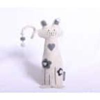 Flessenwarmer Kat (Wit met Hartjes)