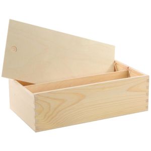 Houten pennenbak/tekendoos met schuifdeksel 35,5 x 20 x 10,8 cm   -