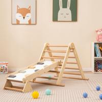 3 in 1 Klimrek Klimdriehoek & Klimladder & Wip Inklapbare Houten Sportdriehoek