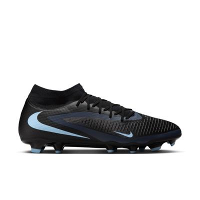 Nike Phantom 6 High Academy Gras / Kunstgras Voetbalschoenen (MG) Zwart Lichtblauw