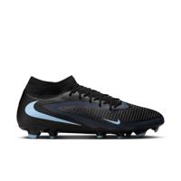 Nike Phantom 6 High Academy Gras / Kunstgras Voetbalschoenen (MG) Zwart Lichtblauw