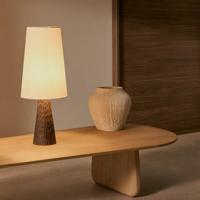 Kave Home Tafellamp 'Amire' Mangohout en stof, 50cm