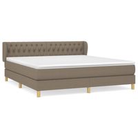 vidaXL Boxspring met matras stof taupe 180x200 cm