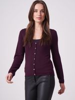 Basic fijngebreid vest met V-hals van biologisch cashmere