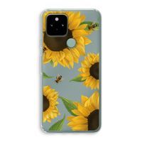 Sunflower and bees: Google Pixel 5 Transparant Hoesje Sunflower and bees: Google Pixel 5 Transparant Hoesje