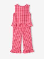 Meisjesset blouse + 7/8e broek snoepjesroze