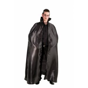 Halloween Dracula cape - voor volwassenen - zwart - satijn - L163 cm