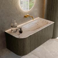 Badmeubel Mondiaz Kurve-Dlux | 105 cm | Meubelkleur Shadow | Wastafelkleur Nata | Solid surface | Wasbak rechter zijde spoelbak | Zonder kraangat(en) Badmeubel Mondiaz Kurve-Dlux | 105 cm | Meubelkleur Shadow | Wastafelkleur Nata | Solid surface | Wasbak rechter zijde spoelbak | Zonder kraangat(en)