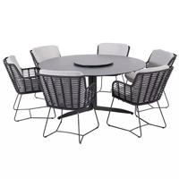 Fabrice Embrace diningset met Lazy Suzan - 4so