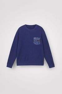 T-shirt met lange mouwen en zakje - BLUE - S