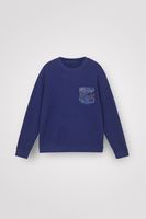T-shirt met lange mouwen en zakje - BLUE - S