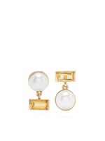 Aliita boucles d'oreilles en or 9ct serti de perles et de citrine - thumbnail