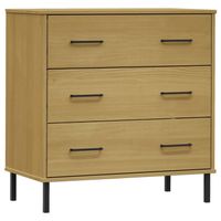 The Living Store OSLO Dressoir - 77 x 40 x 79.5 cm - Massief grenenhout - 3 lades - thumbnail