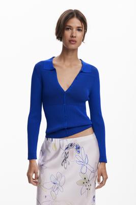 Fijne trui met knopen - BLUE - XS