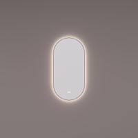 HIPP Design spiegel Ovaal-Recht Mat Zwart met Indirecte LED-Verlichting Rondom 45 x 90 x 3 cm + Spiegelverwarming + Kleurenwissel + Touch Dimmer