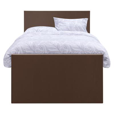 Leen Bakker - Boxspring Met Voetbord Liv Egaal - 120x200 Cm - Slanke Poot - Stof/Velvet - Bruin