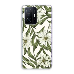 Wit bloemenpatroon: Xiaomi 11T Transparant Hoesje