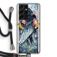 Golden Raven: Samsung Galaxy S21 Ultra Transparant Hoesje met koord