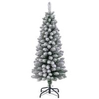 Kunstmatige Kerstboom Potlood 120 cm Dennenboom met Sneeuw Groen