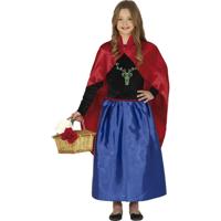 Prinsessen verkleed jurk/kostuum - blauw/rood/zwart - voor meisjes - prinses - zus ijsprinses - incl Prinsessen verkleed jurk/kostuum - blauw/rood/zwart - voor meisjes - prinses - zus ijsprinses - incl