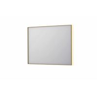 INK SP32 spiegel - 100x4x80cm rechthoek in stalen kader incl indir LED - verwarming - color changing - dimbaar en schakelaar - geborsteld mat goud 8410062